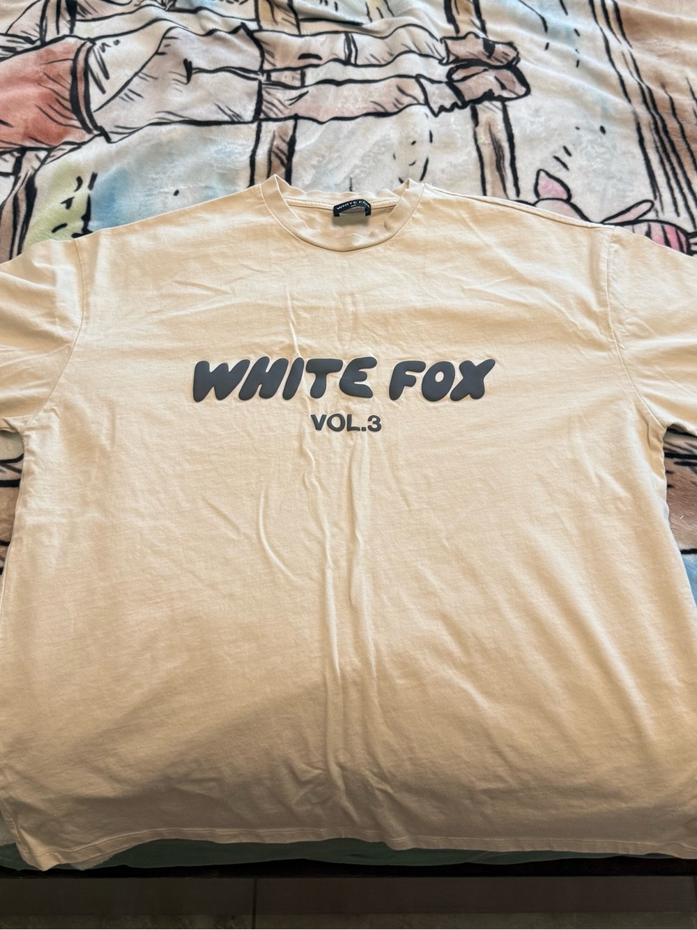 White Fox Boutique VOL.3 Graphic Tee - Cream with Grey Logo
